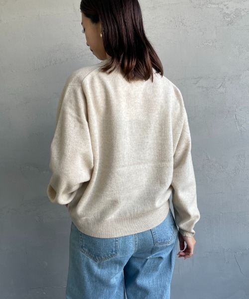 DANTON/ダントン] ワンポイントロゴ クルーネックプルオーバーニット