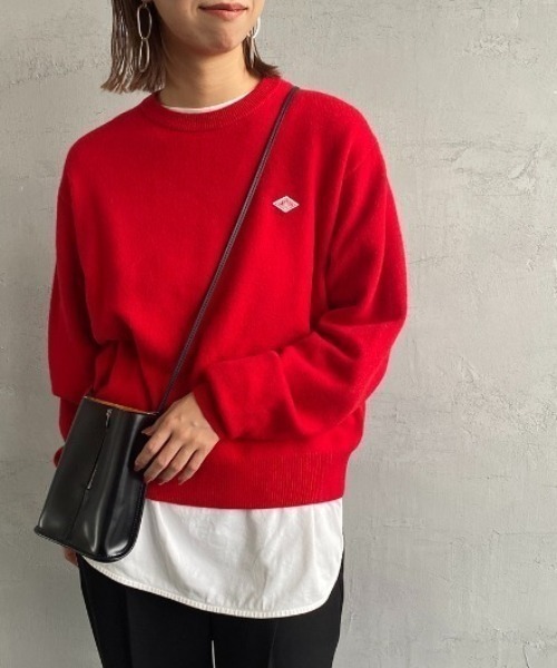 DANTON（ダントン）の「[DANTON/ダントン] ワンポイントロゴ クルーネックプルオーバーニット（ニット/セーター・レディース・オートミール/ブラック/ライトグレー/レッド/グレイッシュベージュ・38/36）」の19枚目の写真