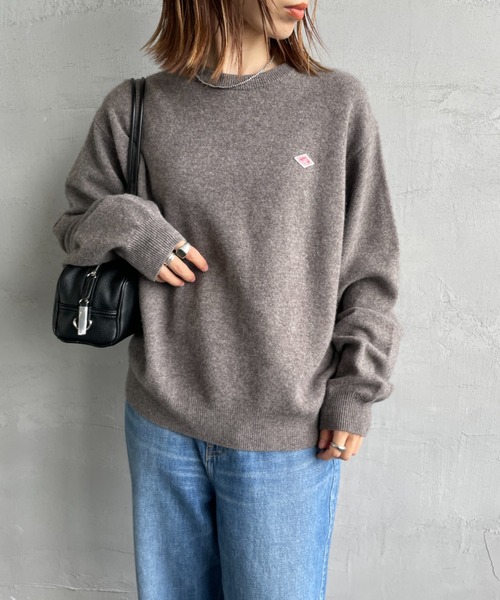 DANTON（ダントン）の「[DANTON/ダントン] ワンポイントロゴ クルーネックプルオーバーニット（ニット/セーター・レディース・オートミール/ブラック/ライトグレー/レッド/グレイッシュベージュ・38/36）」の21枚目の写真