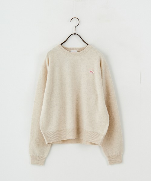 DANTON/ダントン] ワンポイントロゴ クルーネックプルオーバーニット