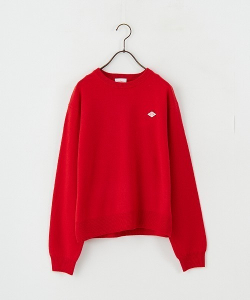 DANTON/ダントン] ワンポイントロゴ クルーネックプルオーバーニット