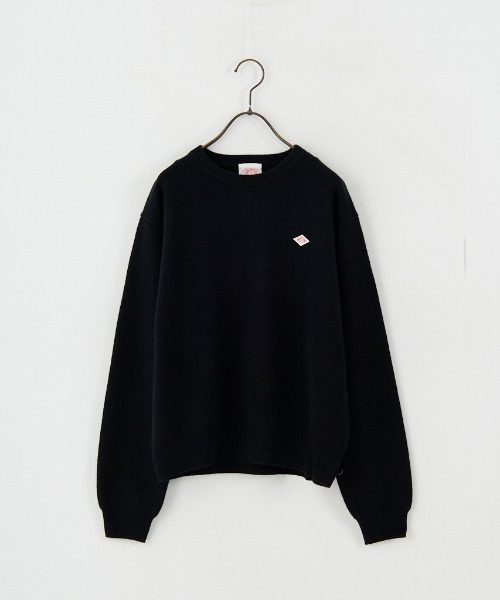 DANTON/ダントン] ワンポイントロゴ クルーネックプルオーバーニット