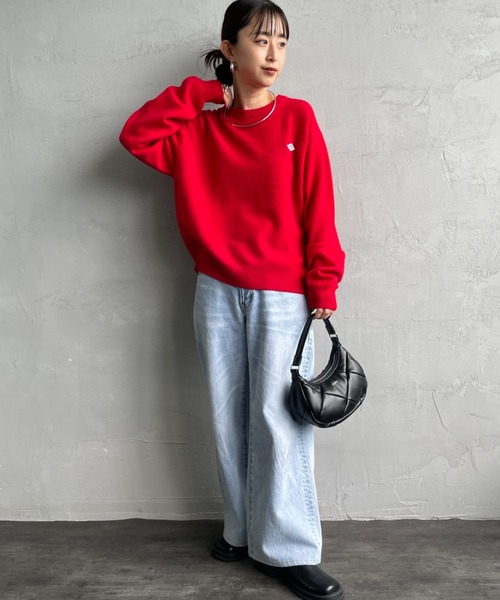 【新品】DANTON ダントン ピンク ウール ニット セーター 36 DANTON ピンク クルーネック ニットセーター 36 DANTON ダントン