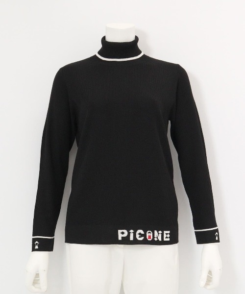 Picone Club 自転車刺繍 ハイネックセーター サイズM Picone CLUB（ピッコーネクラブ）の「ハイネックリブニット（ニット
