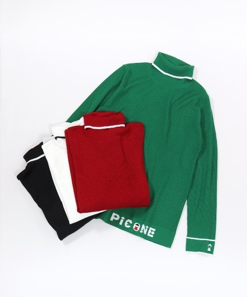 Picone Club 自転車刺繍 ハイネックセーター サイズM Picone CLUB（ピッコーネクラブ）の「ハイネックリブニット（ニット