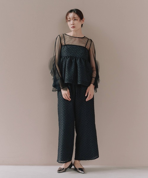 kaene（カエン）の「ドットジャカードパンツ（その他パンツ・レディース・ホワイト/ブラック・FREE）」の2枚目の写真