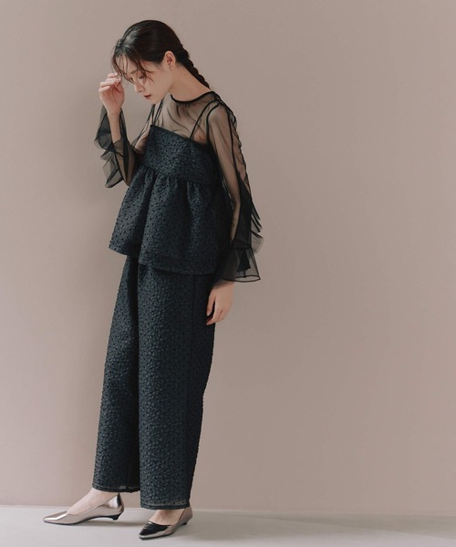 kaene（カエン）の「ドットジャカードパンツ（その他パンツ・レディース・ホワイト/ブラック・FREE）」の3枚目の写真