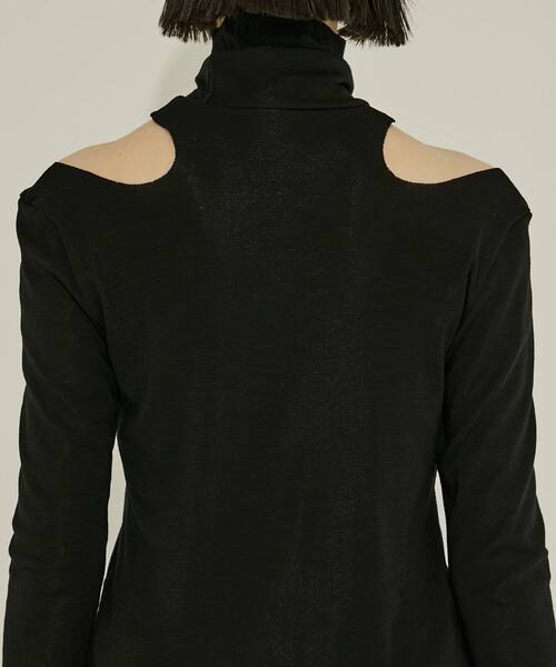 JOHN LAWRENCE SULLIVAN（ジョンローレンスサリバン）の「【JOHN LAWRENCE SULLIVAN/ジョンローレンスサリバン】WOOL RIB HOLLOWED OUT TURTLE NECK TOP/リブトップ/タートルネック（Tシャツ/カットソー・レディース・グレー/ブラック・XS）」の19枚目の写真