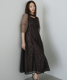 デコルテカットアウトレースドレス / decollete cut out lace dress