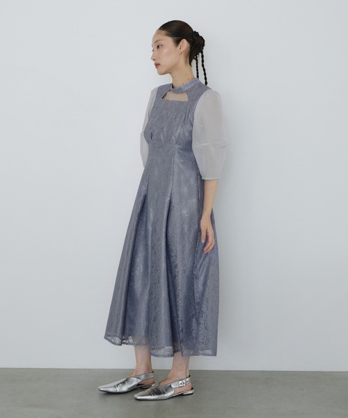 ANDRESD(アンドレスド)の「デコルテカットアウトレースドレス / decollete cut out lace dress(ドレス・レディース・グレー/ブラック/ブラウン/チャコール・S/M/L)」の6枚目の写真