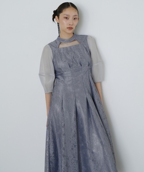 ANDRESD(アンドレスド)の「デコルテカットアウトレースドレス / decollete cut out lace dress(ドレス・レディース・グレー/ブラック/ブラウン/チャコール・S/M/L)」の18枚目の写真