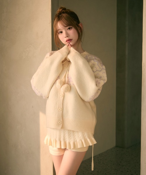 TITTY&CO.（ティティーアンドコー）の「レイヤードニットパンツ（その他パンツ・レディース・グレー/アイボリー/ブラウン・FREE）」の10枚目の写真