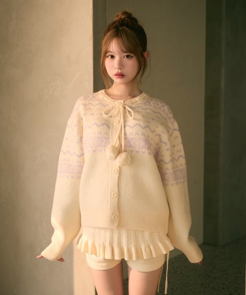 TITTY&CO.（ティティーアンドコー）の「レイヤードニットパンツ（その他パンツ・レディース・グレー/アイボリー/ブラウン・FREE）」の8枚目の写真