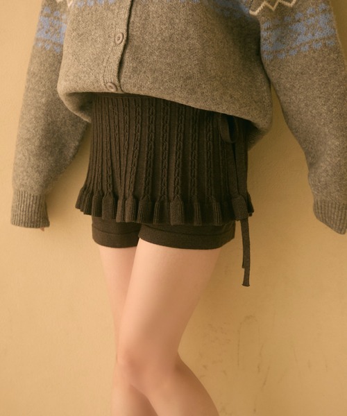 TITTY&CO.（ティティーアンドコー）の「レイヤードニットパンツ（その他パンツ・レディース・グレー/アイボリー/ブラウン・FREE）」の18枚目の写真