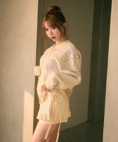 TITTY&CO.（ティティーアンドコー）の「レイヤードニットパンツ（その他パンツ・レディース・グレー/アイボリー/ブラウン・FREE）」の15枚目の写真