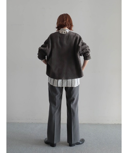 FIL DE FER(フィルデフェール)の「ベロアラインストライプ スタンドブラウス(シャツ/ブラウス・レディース・アイボリー・FREE)」の10枚目の写真