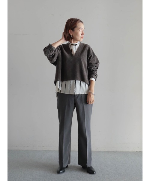 FIL DE FER(フィルデフェール)の「ベロアラインストライプ スタンドブラウス(シャツ/ブラウス・レディース・アイボリー・FREE)」の20枚目の写真