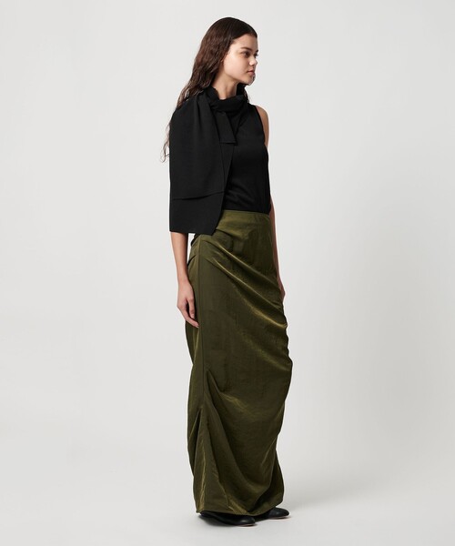 ATTISESSION(アティセッション)の「<ATTISESSION>タンクトップ×ストール ニット トップス(ニット/セーター・レディース・ブラック/オフホワイト・FREE)」の6枚目の写真