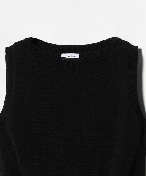 ATTISESSION(アティセッション)の「<ATTISESSION>タンクトップ×ストール ニット トップス(ニット/セーター・レディース・ブラック/オフホワイト・FREE)」の9枚目の写真