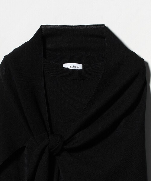 ATTISESSION(アティセッション)の「<ATTISESSION>タンクトップ×ストール ニット トップス(ニット/セーター・レディース・ブラック/オフホワイト・FREE)」の17枚目の写真