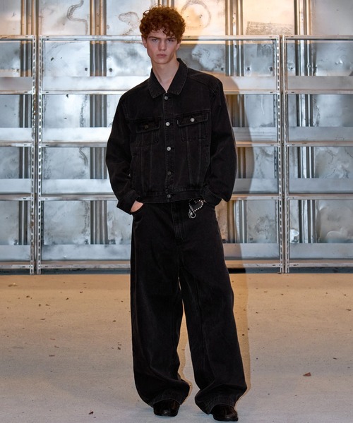 OY（オーワイ）の「『OY/オーワイ』STUD WIDE VOLUME PANTS/スタッドワイドボリュームパンツ（デニムパンツ・レディース・ブラック・L/M/S）」の9枚目の写真