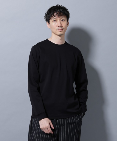 NANO universe(ナノユニバース)の「アンチスメルクルーネックTシャツ 長袖(Tシャツ/カットソー・メンズ・ブラック/ホワイト/レンガ/チャコール・S/M/L/XL)」の2枚目の写真