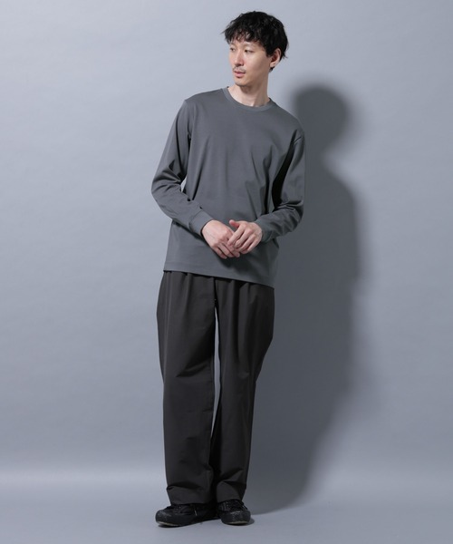 NANO universe(ナノユニバース)の「アンチスメルクルーネックTシャツ 長袖(Tシャツ/カットソー・メンズ・ブラック/ホワイト/レンガ/チャコール・S/M/L/XL)」の6枚目の写真