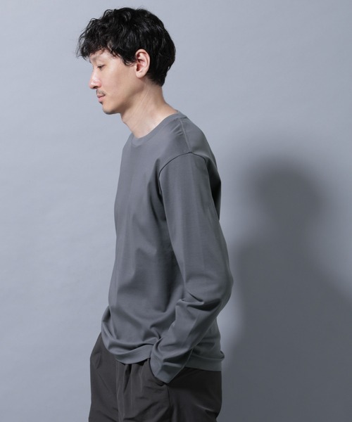 NANO universe(ナノユニバース)の「アンチスメルクルーネックTシャツ 長袖(Tシャツ/カットソー・メンズ・ブラック/ホワイト/レンガ/チャコール・S/M/L/XL)」の18枚目の写真