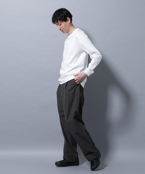 NANO universe(ナノユニバース)の「アンチスメルクルーネックTシャツ 長袖(Tシャツ/カットソー・メンズ・ブラック/ホワイト/レンガ/チャコール・S/M/L/XL)」の5枚目の写真