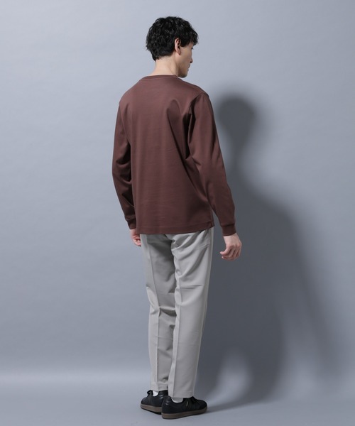 NANO universe(ナノユニバース)の「アンチスメルクルーネックTシャツ 長袖(Tシャツ/カットソー・メンズ・ブラック/ホワイト/レンガ/チャコール・S/M/L/XL)」の7枚目の写真