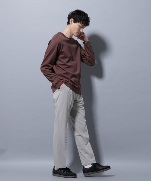 NANO universe(ナノユニバース)の「アンチスメルクルーネックTシャツ 長袖(Tシャツ/カットソー・メンズ・ブラック/ホワイト/レンガ/チャコール・S/M/L/XL)」の13枚目の写真