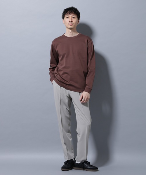 NANO universe(ナノユニバース)の「アンチスメルクルーネックTシャツ 長袖(Tシャツ/カットソー・メンズ・ブラック/ホワイト/レンガ/チャコール・S/M/L/XL)」の21枚目の写真