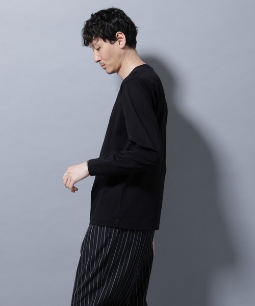 NANO universe(ナノユニバース)の「アンチスメルクルーネックTシャツ 長袖(Tシャツ/カットソー・メンズ・ブラック/ホワイト/レンガ/チャコール・S/M/L/XL)」の10枚目の写真