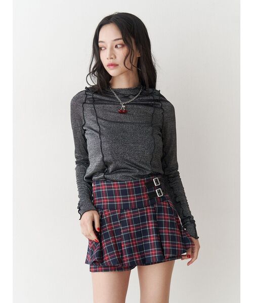 jouetie（ジュエティ）の「ラメハイネックトップス（Tシャツ/カットソー・レディース・レッド/ネイビー/シルバー/ブラック/ピンク・MEDIUM）」の17枚目の写真