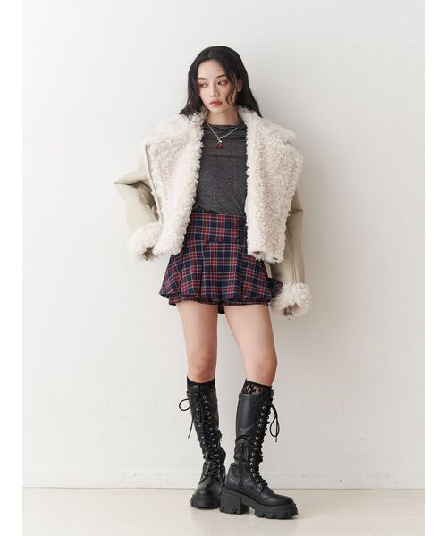 jouetie（ジュエティ）の「ラメハイネックトップス（Tシャツ/カットソー・レディース・レッド/ネイビー/シルバー/ブラック/ピンク・MEDIUM）」の20枚目の写真