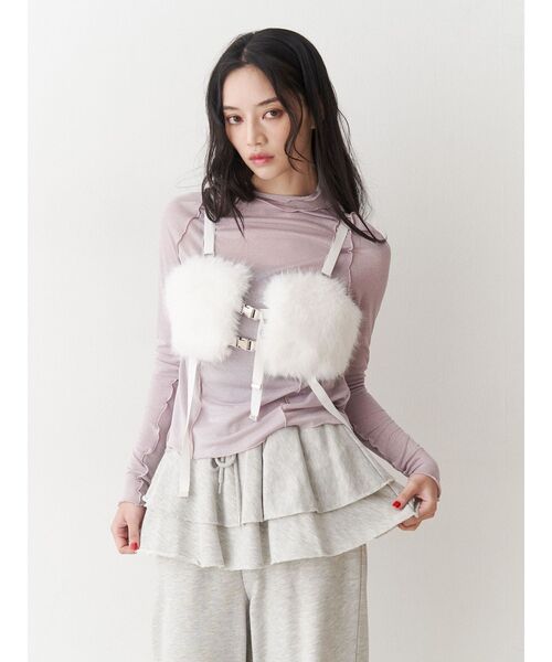 jouetie（ジュエティ）の「ラメハイネックトップス（Tシャツ/カットソー・レディース・レッド/ネイビー/シルバー/ブラック/ピンク・MEDIUM）」の21枚目の写真