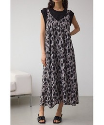 【未使用】rag&bone レオパード シースルー ワンピース ドレス ブラックバックシャンミディアムドレス/れお - カラードレス