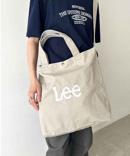 Lee(リー)の「Lee/リー BIG 2WAY トートバッグ/ロゴ刺繍/A3収納/コットン デニム/肩掛け ショルダー 通勤 通学(トートバッグ・レディース・ネイビー/ブラック/グレー/オフホワイト・FREE)」の22枚目の写真