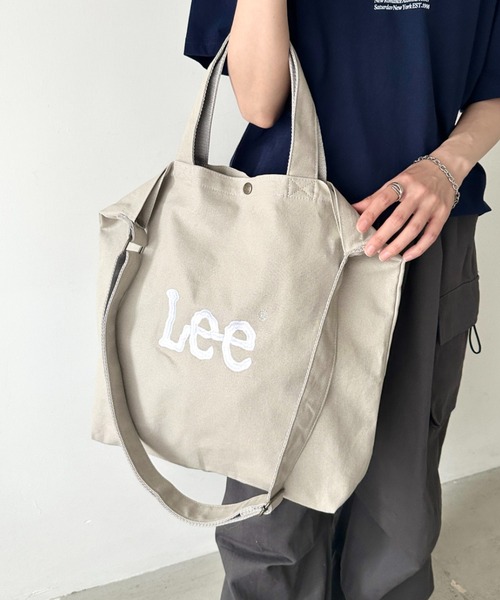 Lee(リー)の「Lee/リー BIG 2WAY トートバッグ/ロゴ刺繍/A3収納/コットン デニム/肩掛け ショルダー 通勤 通学(トートバッグ・レディース・ネイビー/ブラック/グレー/オフホワイト・FREE)」の20枚目の写真