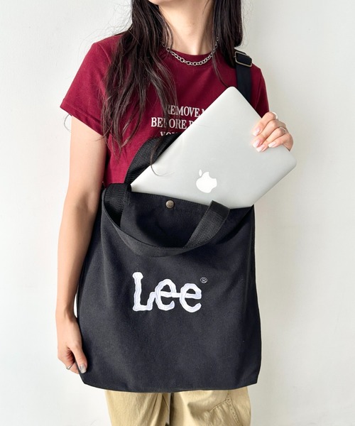 Lee(リー)の「Lee/リー BIG 2WAY トートバッグ/ロゴ刺繍/A3収納/コットン デニム/肩掛け ショルダー 通勤 通学(トートバッグ・レディース・ネイビー/ブラック/グレー/オフホワイト・FREE)」の15枚目の写真