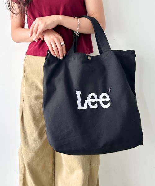 Lee(リー)の「Lee/リー BIG 2WAY トートバッグ/ロゴ刺繍/A3収納/コットン デニム/肩掛け ショルダー 通勤 通学(トートバッグ・レディース・ネイビー/ブラック/グレー/オフホワイト・FREE)」の16枚目の写真