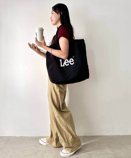 Lee(リー)の「Lee/リー BIG 2WAY トートバッグ/ロゴ刺繍/A3収納/コットン デニム/肩掛け ショルダー 通勤 通学(トートバッグ・レディース・ネイビー/ブラック/グレー/オフホワイト・FREE)」の18枚目の写真