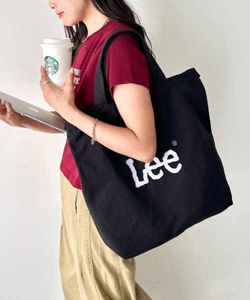 Lee(リー)の「Lee/リー BIG 2WAY トートバッグ/ロゴ刺繍/A3収納/コットン デニム/肩掛け ショルダー 通勤 通学(トートバッグ・レディース・ネイビー/ブラック/グレー/オフホワイト・FREE)」の13枚目の写真
