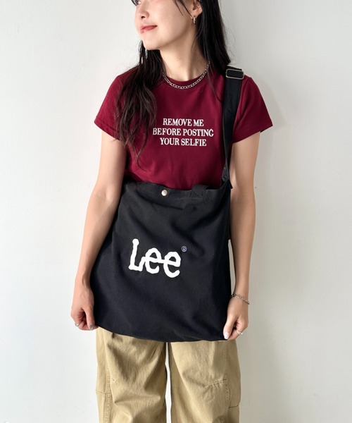 Lee(リー)の「Lee/リー BIG 2WAY トートバッグ/ロゴ刺繍/A3収納/コットン デニム/肩掛け ショルダー 通勤 通学(トートバッグ・レディース・ネイビー/ブラック/グレー/オフホワイト・FREE)」の14枚目の写真