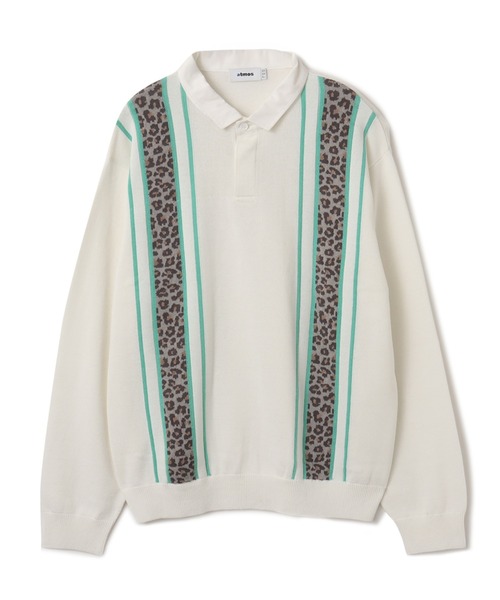 atmos(アトモス)の「atmos Knit LS Rugby Shirt / アトモス ニット ロングスリーブ ラグビー シャツ(ニット/セーター・メンズ・ブラック/ホワイト/ブラウン・L/M/XL)」の5枚目の写真