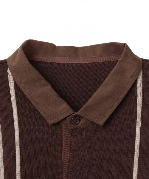 atmos(アトモス)の「atmos Knit LS Rugby Shirt / アトモス ニット ロングスリーブ ラグビー シャツ(ニット/セーター・メンズ・ブラック/ホワイト/ブラウン・L/M/XL)」の14枚目の写真