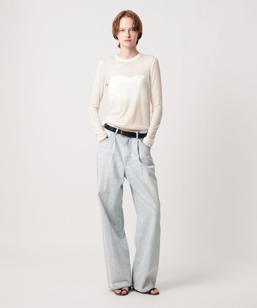 【即購入OK】STONE  クルーネックロンT サイズS レッド RODEO CROWNS WIDE BOWL | Various Western ロングスリーブT