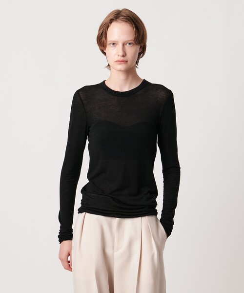AEWEN MATOPH(イウエン マトフ)の「<AEWEN MATOPH>クルーネックロングスリーブカットソー(Tシャツ/カットソー・レディース・ブラック/オフホワイト・FREE)」の7枚目の写真