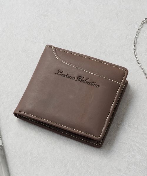セール】【SETUP7】LUCIANO VALENTINO スムースレザー 折り財布カード