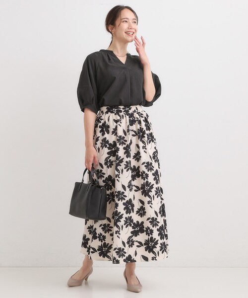DRESKIP(ドレスキップ)の「【S-LL/洗濯後しわになりにくい】ランタンスリーブで女性らしく 5分袖スキッパーブラウス(シャツ/ブラウス・レディース・ピンク系/チャコールグレー/ブルー系その他4/ブラウン系2・04/03/02/01)」の7枚目の写真